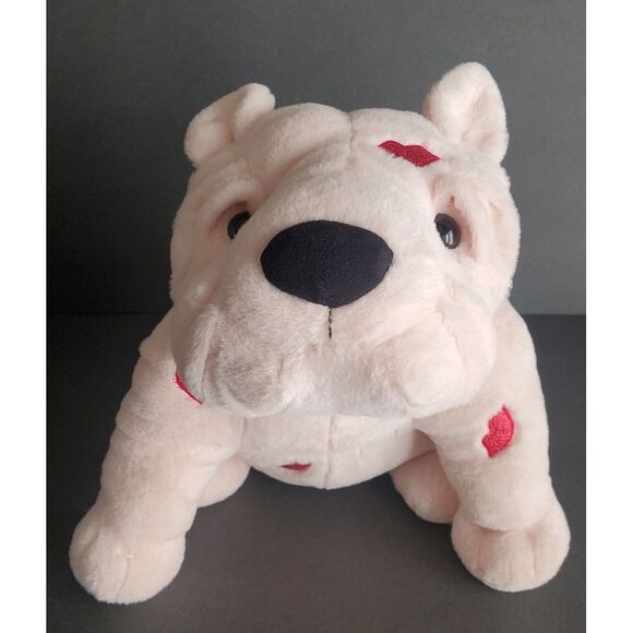 Bulldog Plush Stuffed Animal Dan Dee Collector's Choice Glitter Lips Kiss V-DAY - Picture 1 of 11